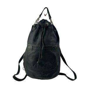 Vintage Midnight Black Drawstring Backpack